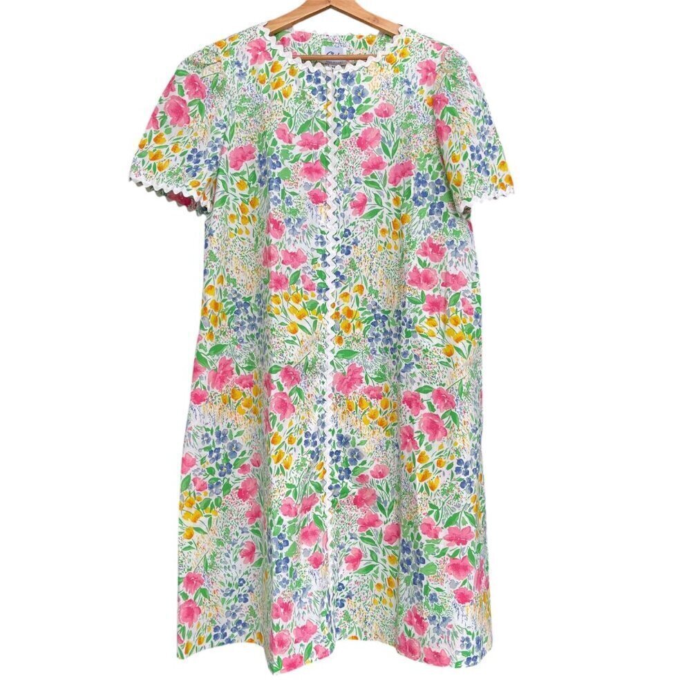 Vintage Chiha House Robe Nightgown Womens Size Medium 60s Floral Cottagecore Usa